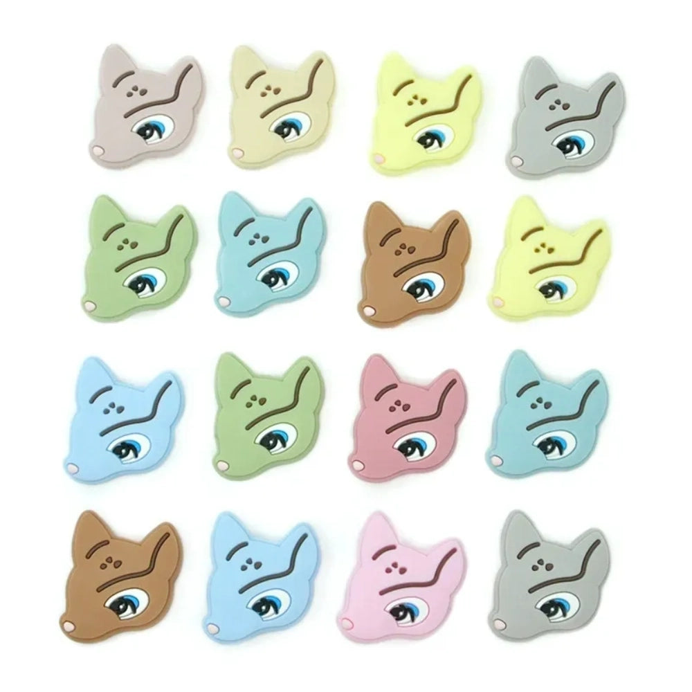 Flatback Fox Silicone Focal Bead | Beadable Pens Keychains Badge
