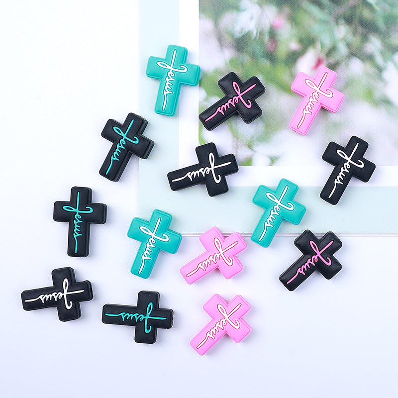 Cross Silicone Beads-10PCS