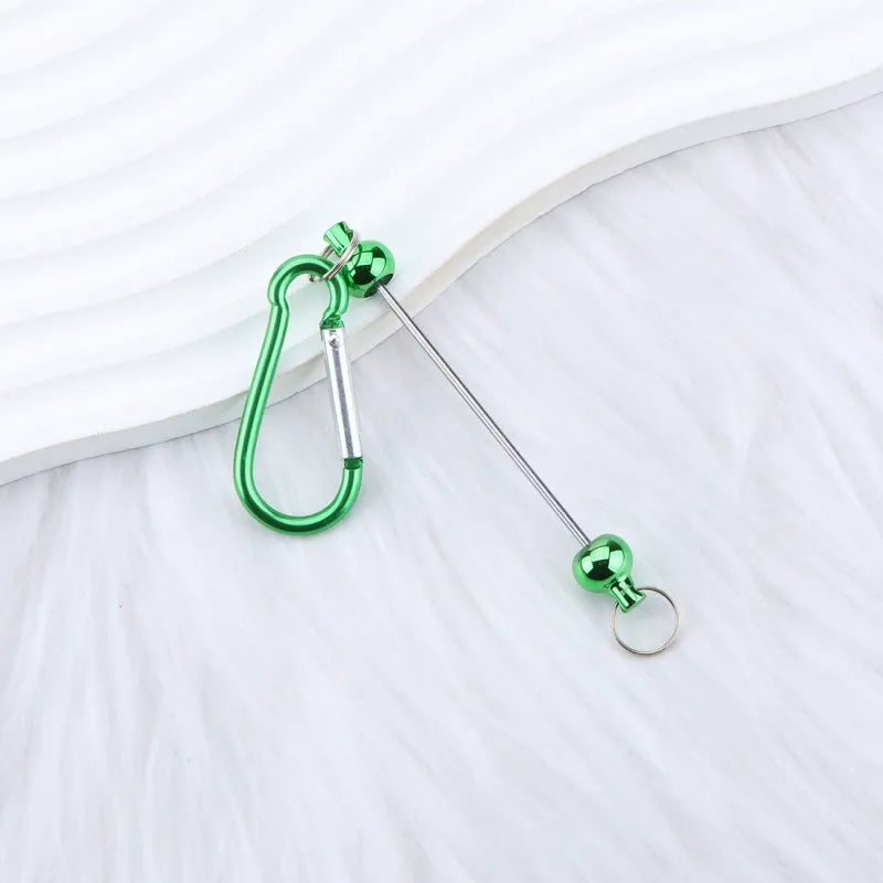 Beadable D Shaped Metal Keychain for DIY