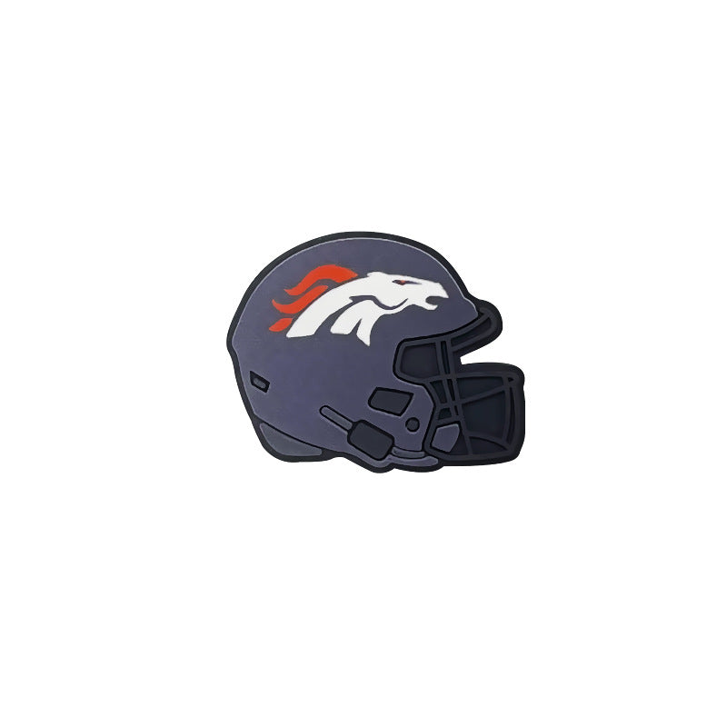 Football Team Printed Helmet NFL Dropping Glue DIY Silicone Creative Handmade Beads-10PCS