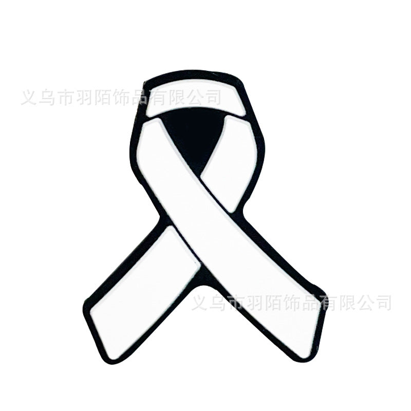 Cartoon Ribbon Publicity Prevention Awareness Warning Badge Silicone Beads-10PCS