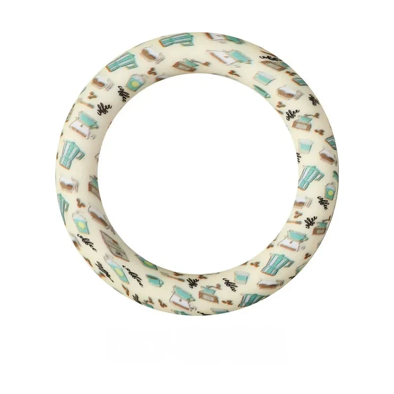 65MM Circular Ring Silicone Focal Beads for DIY Pens Keychains