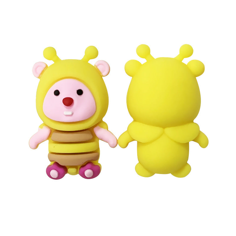 Yellow Silicone Cartoon Handmade DIY Drip Glue Beads-10PCS