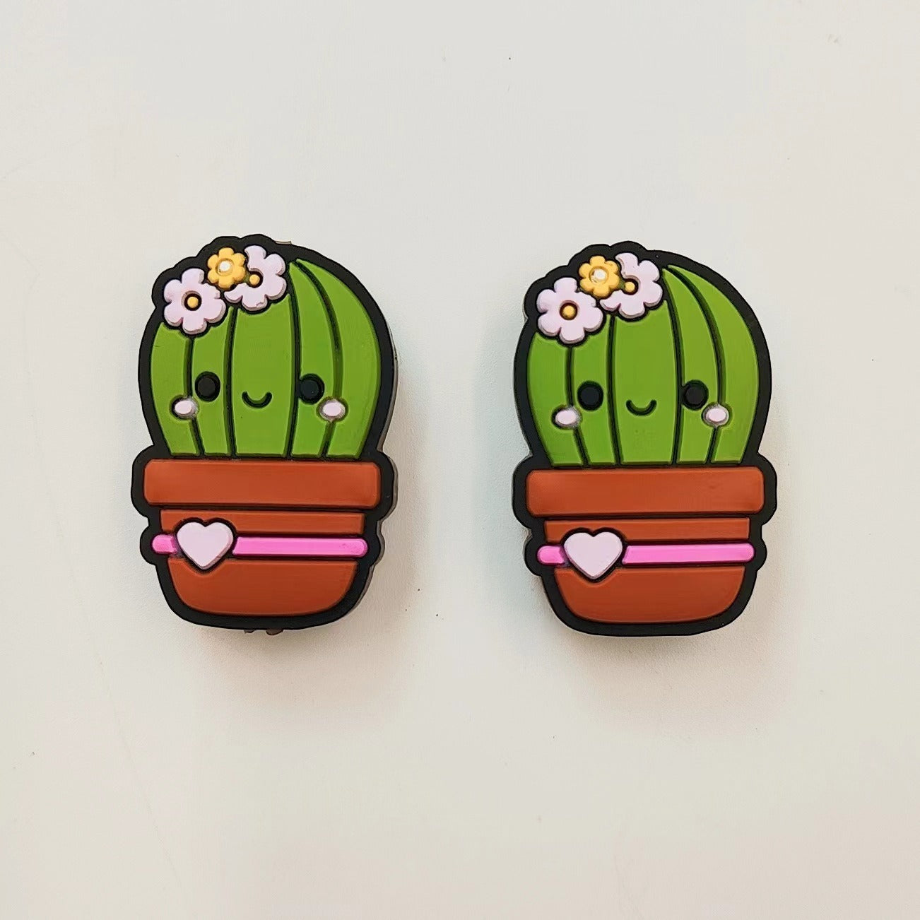 Flatback Cactus Silicone Focal Beads for DIY Keychains Bracelet Pens