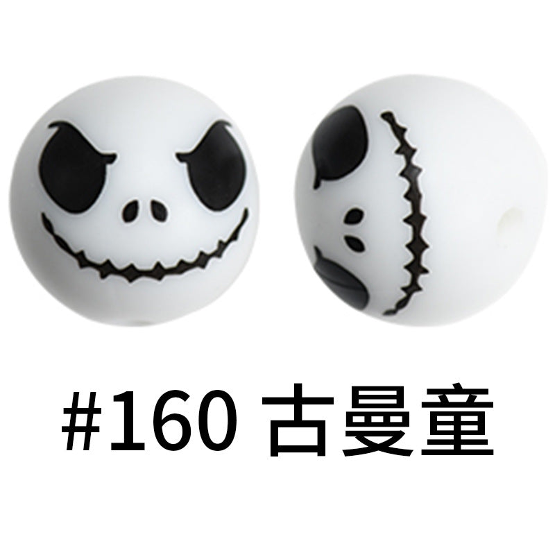 Print Silicone Beads Colorful Silicone Water Transfer Beads 16mm-50PCS