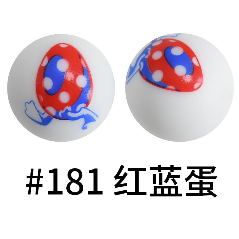16mm Print Silicone Beads Colorful Silicone Water Transfer Beads-50PCS