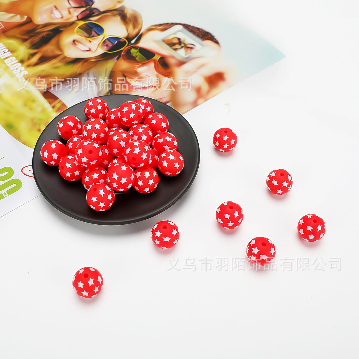 Creative Water Transfer Silicone Accessories Beads-50PCS