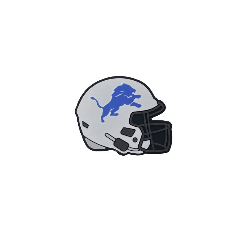 Football Team Printed Helmet NFL Dropping Glue DIY Silicone Creative Handmade Beads-10PCS