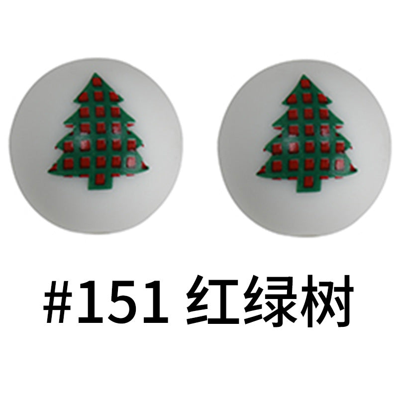 Print Silicone Beads Colorful Silicone Water Transfer Beads 16mm-50PCS