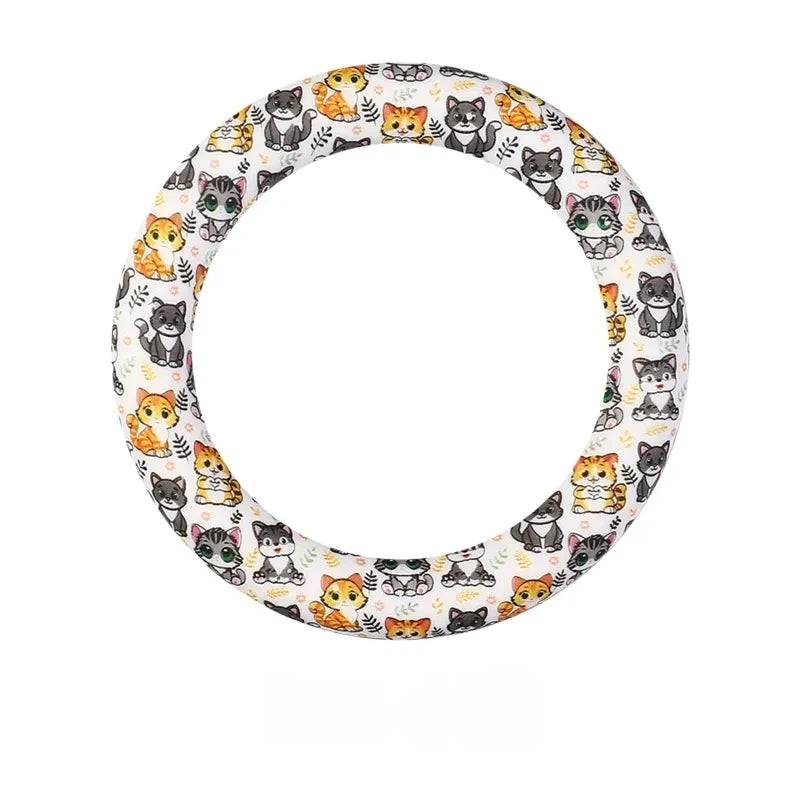 65MM Circular Ring Silicone Focal Beads for DIY Pens Keychains