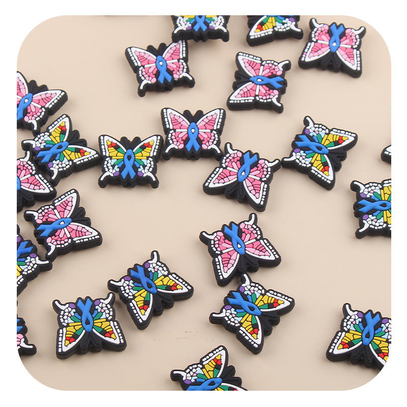 Creative Butterfly Pattern Silicone Beads-10PCS