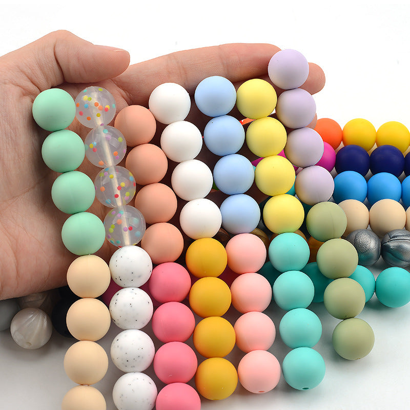 Round Silicone 15MM Beads-50PCS