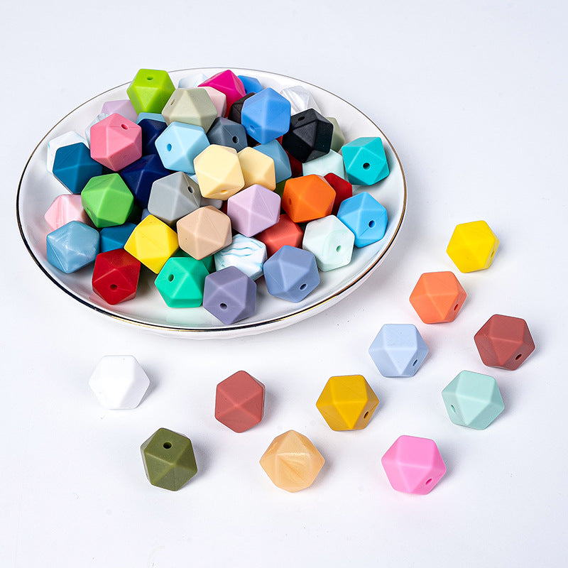 17mm Hexagonal Shape Silicone Beads-50PCS