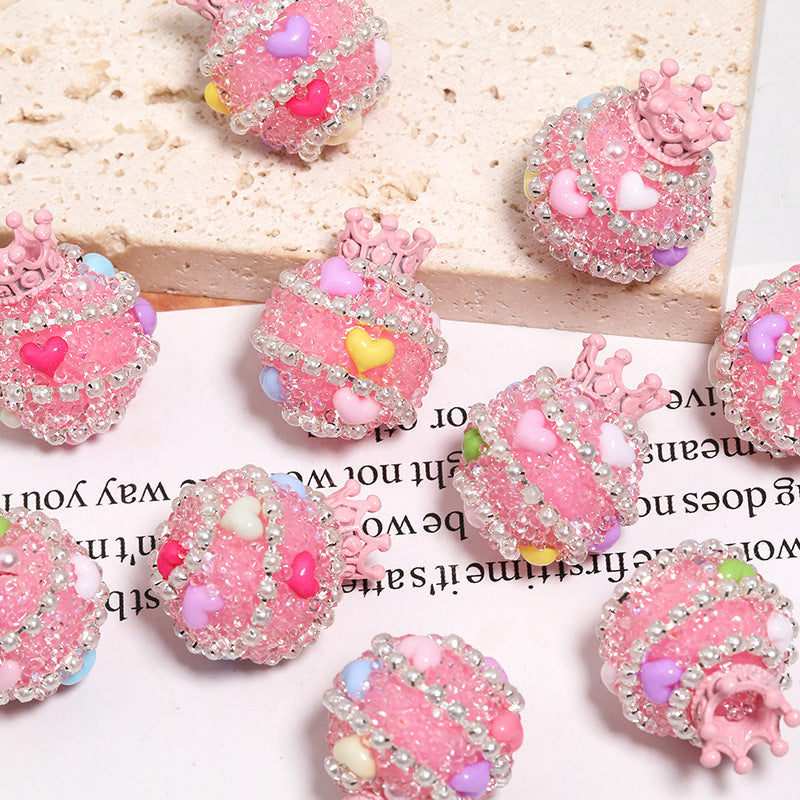 Crown Sugar Water Diamond Beads-5PCS