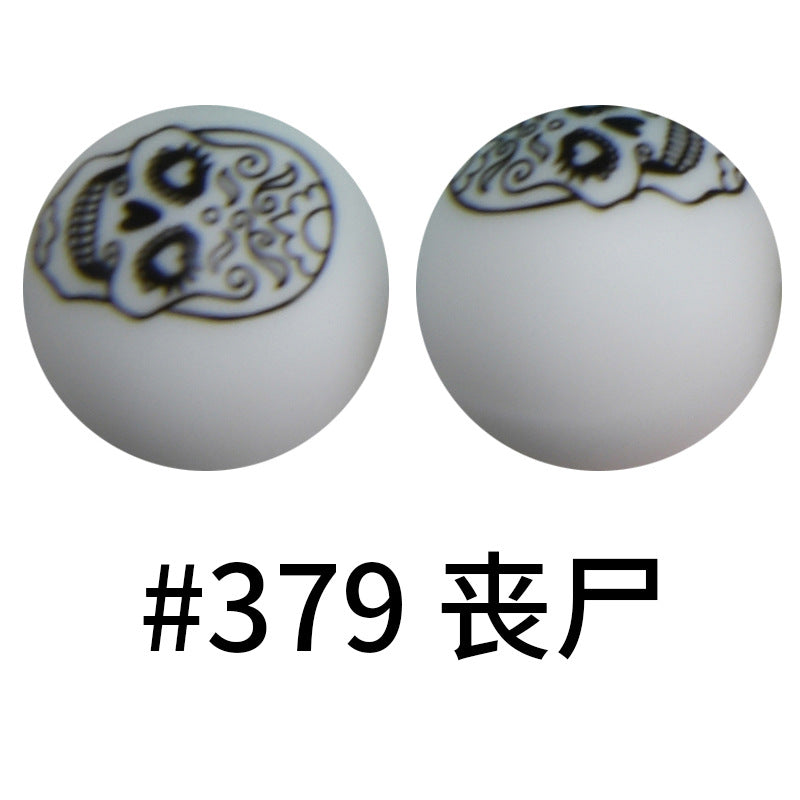 16mm Print Silicone Beads Colorful Silicone Water Transfer Beads-50PCS
