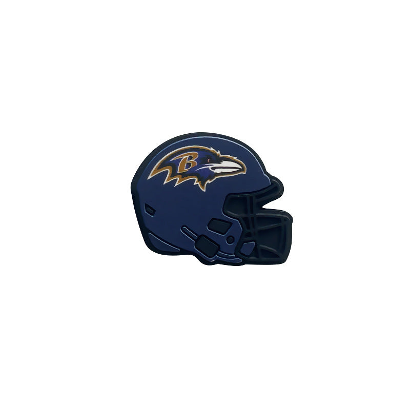 Football Team Printed Helmet NFL Dropping Glue DIY Silicone Creative Handmade Beads-10PCS