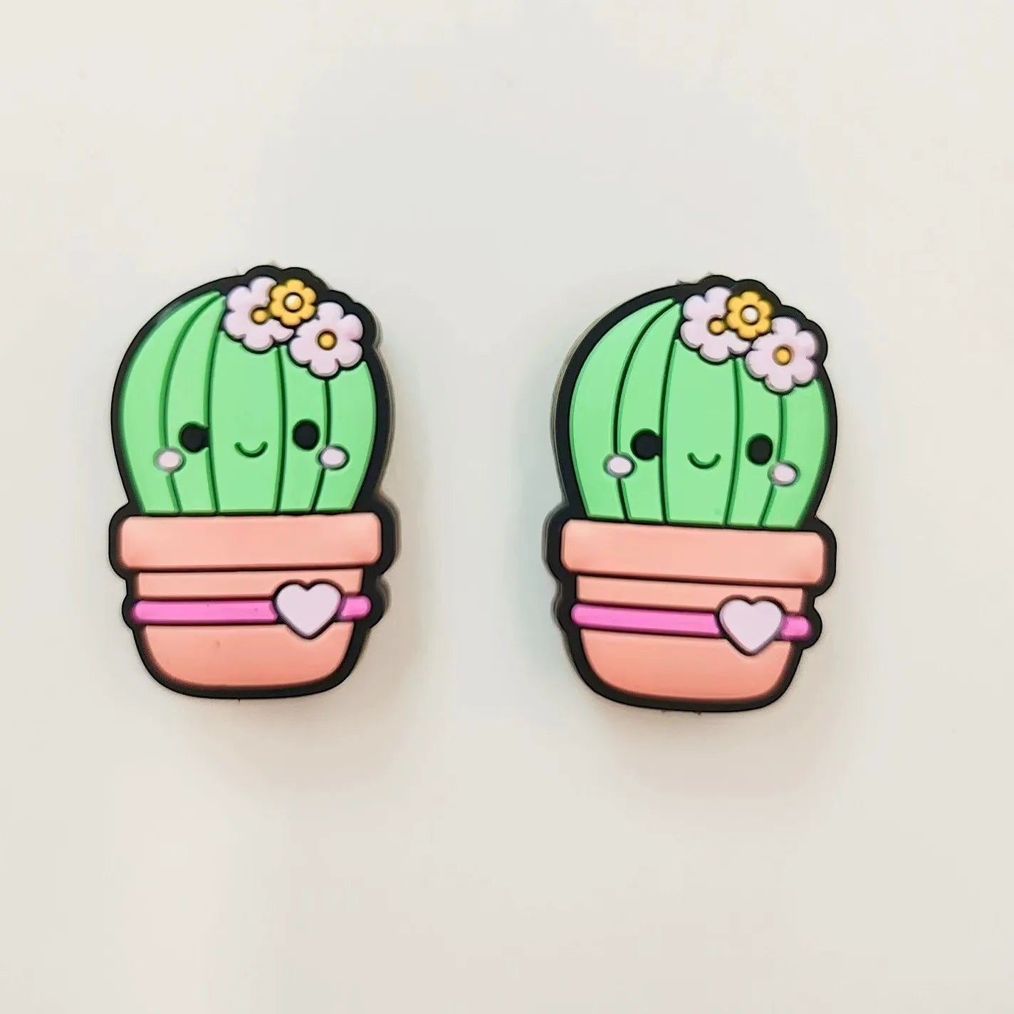 Flatback Cactus Silicone Focal Beads for DIY Keychains Bracelet Pens