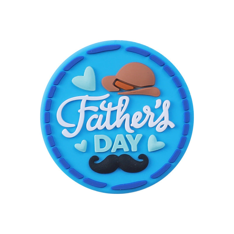 Father's Day Heart Shaped Silicone Beads-10PCS