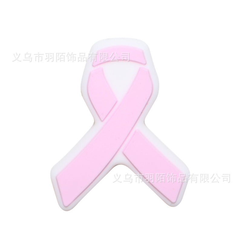 Cartoon Ribbon Publicity Prevention Awareness Warning Badge Silicone Beads-10PCS