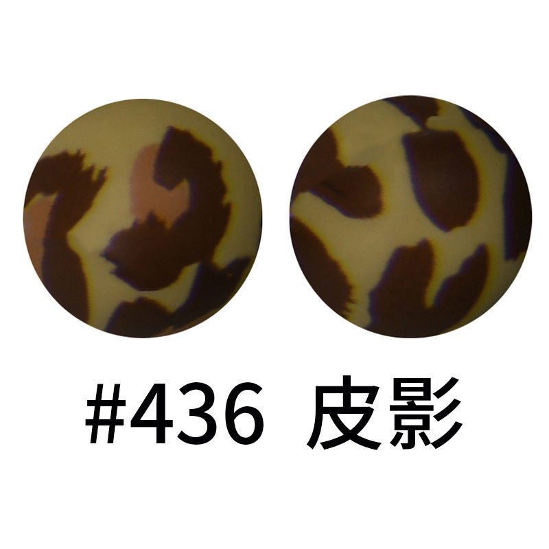 16mm Print Silicone Beads Colorful Silicone Water Transfer Beads-50PCS