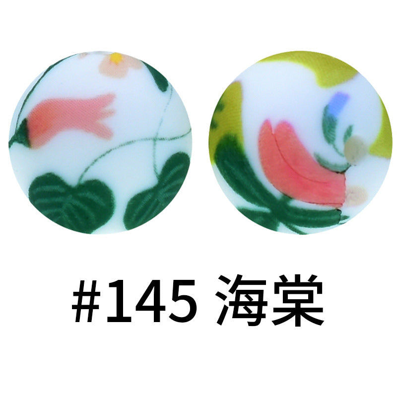 Print Silicone Beads Colorful Silicone Water Transfer Beads 16mm-50PCS