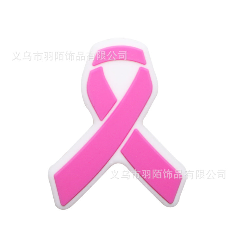 Cartoon Ribbon Publicity Prevention Awareness Warning Badge Silicone Beads-10PCS