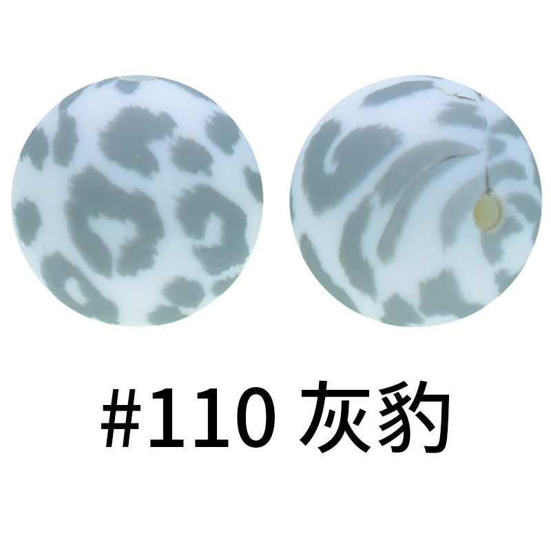 16mm Print Silicone Beads Colorful Silicone Water Transfer Beads-50PCS