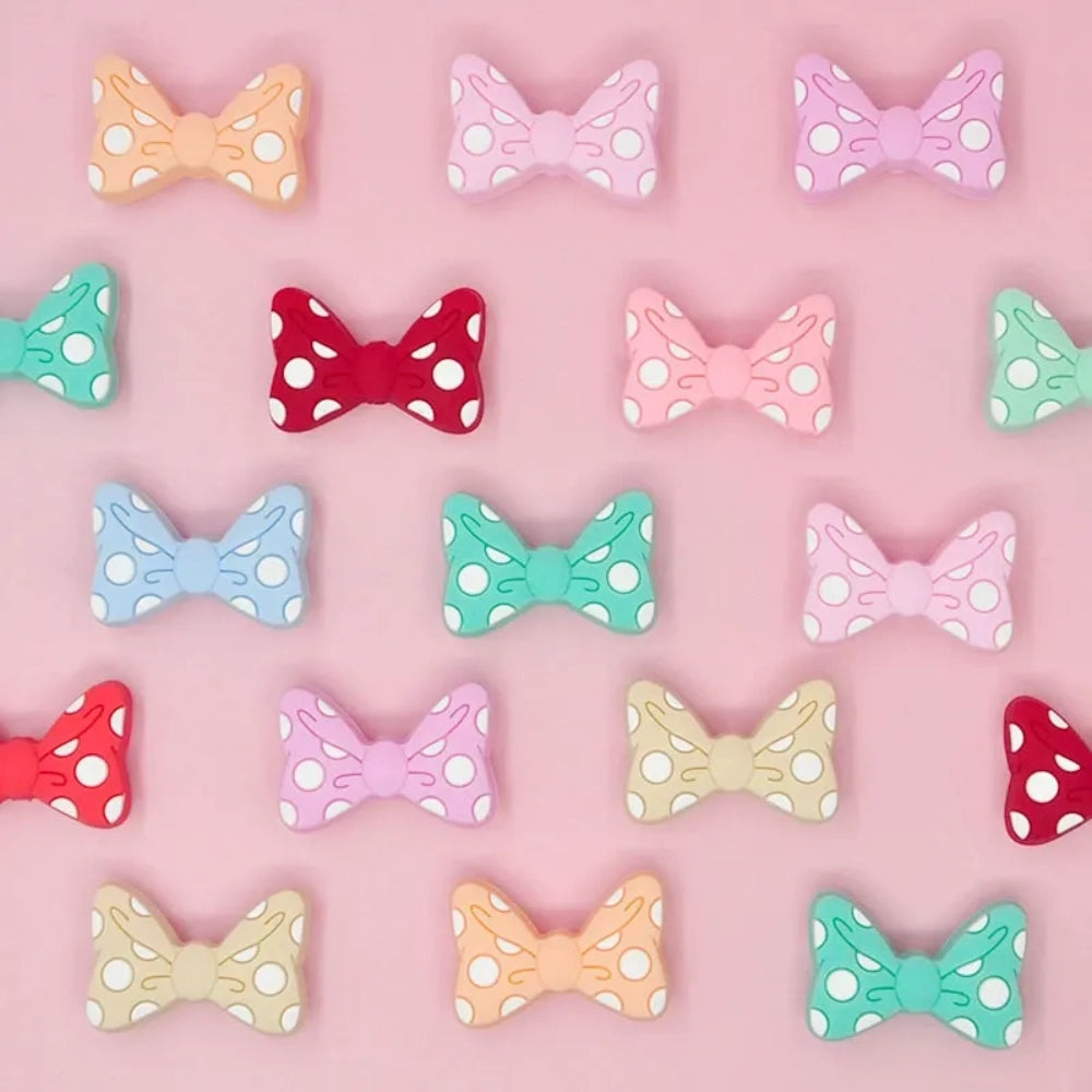 Flatback Bowtie Silicone Focal Bead | Beadable Pens Keychains Badge