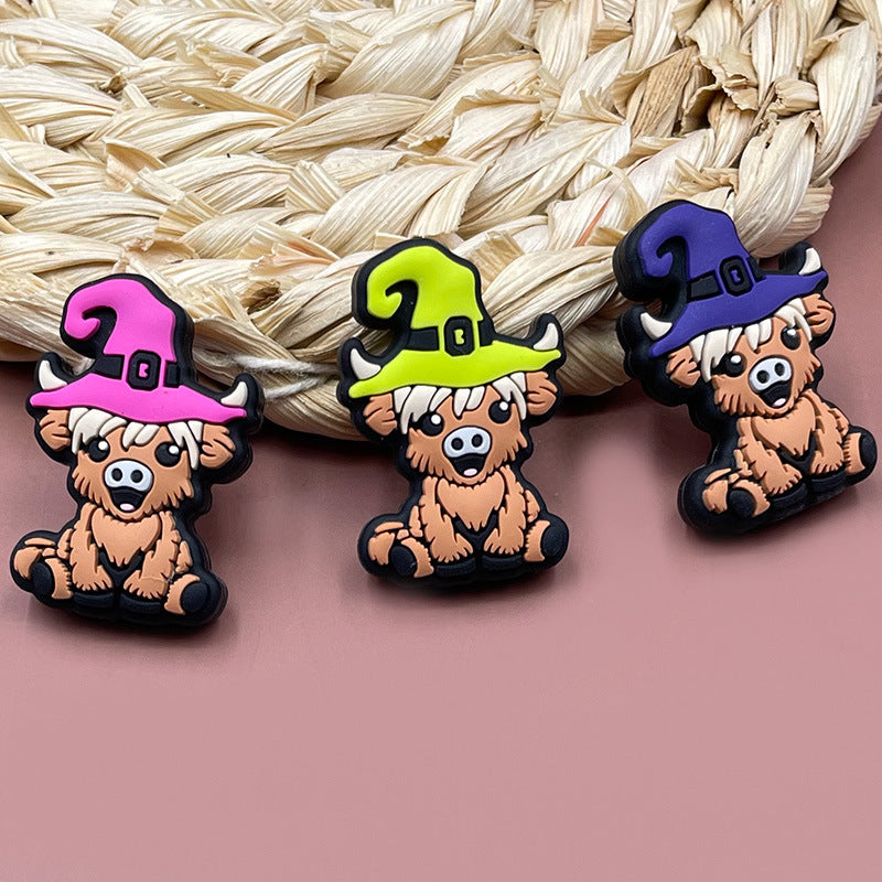 Halloween Highland Cow Silicone Beads-10PCS