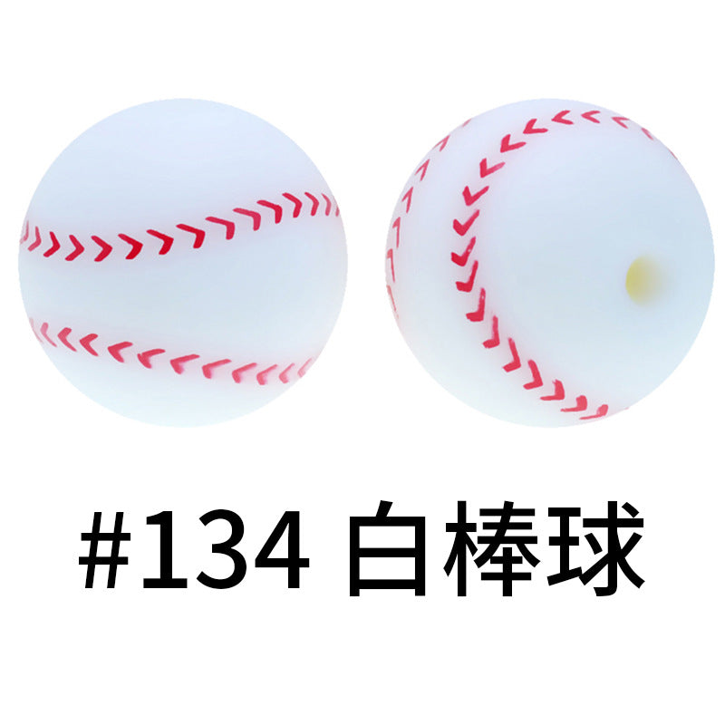 Print Silicone Beads Colorful Silicone Water Transfer Beads 16mm-50PCS