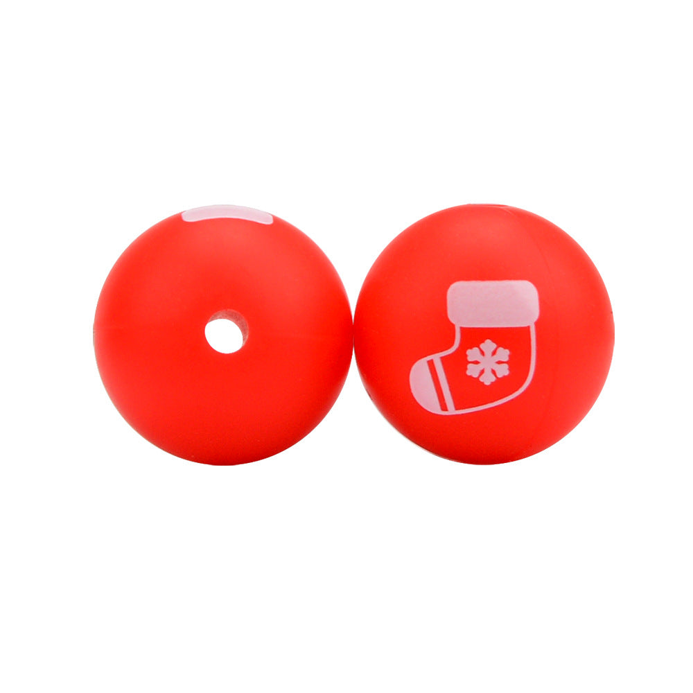Silicone Christmas Theme Beads-50PCS