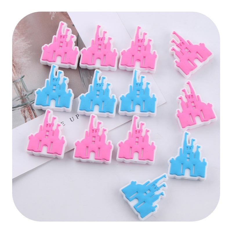 Creative DIY Baby Products Cartoon Castle Silicone Beads-10PCS