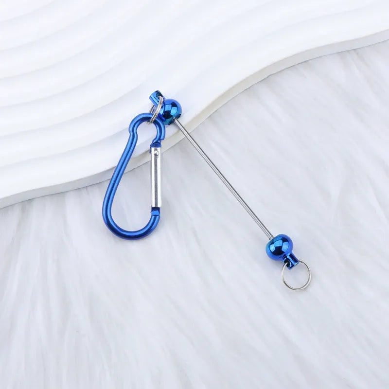 Beadable D Shaped Metal Keychain for DIY