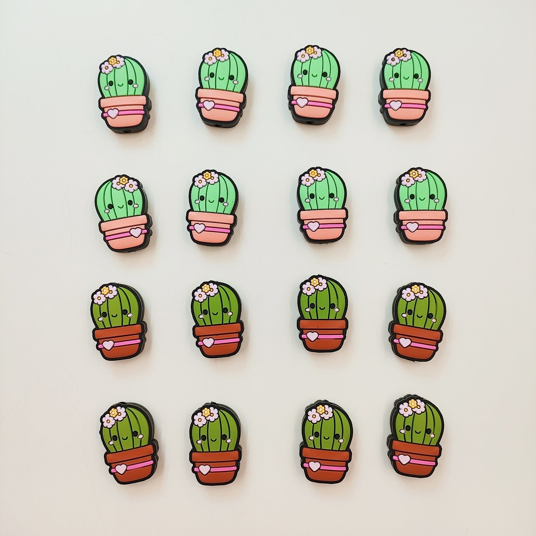 Flatback Cactus Silicone Focal Beads for DIY Keychains Bracelet Pens