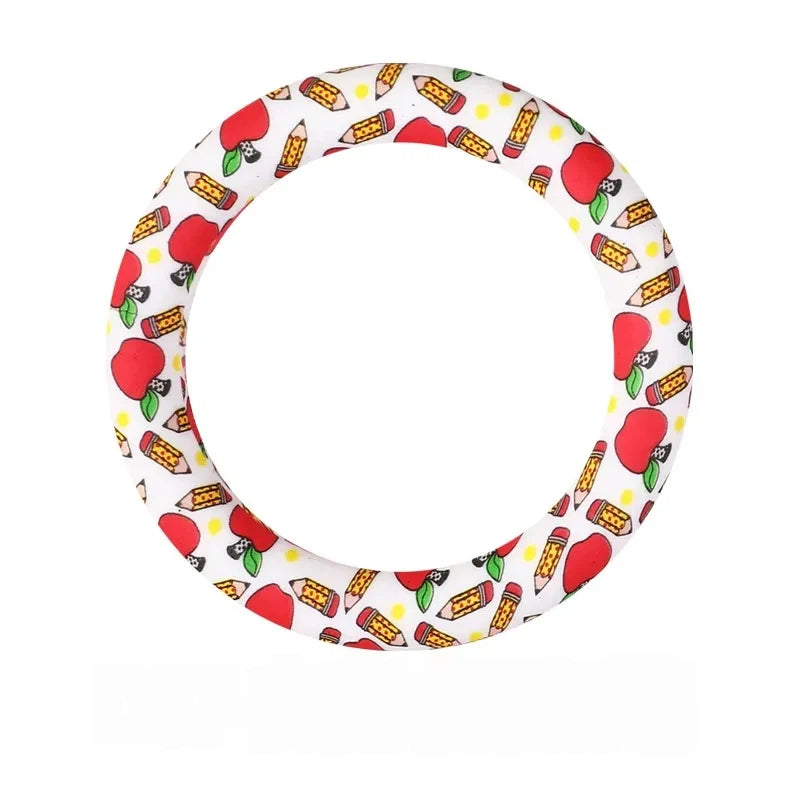 65MM Circular Ring Silicone Focal Beads for DIY Pens Keychains