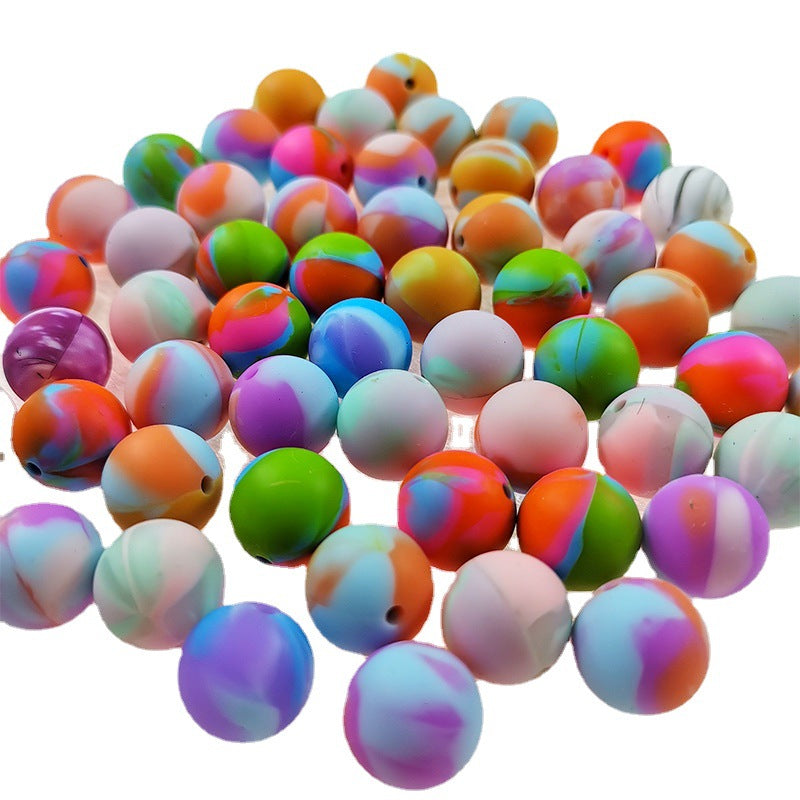 Creative 15mm Colorful Donuts Silicone Beads-50PCS