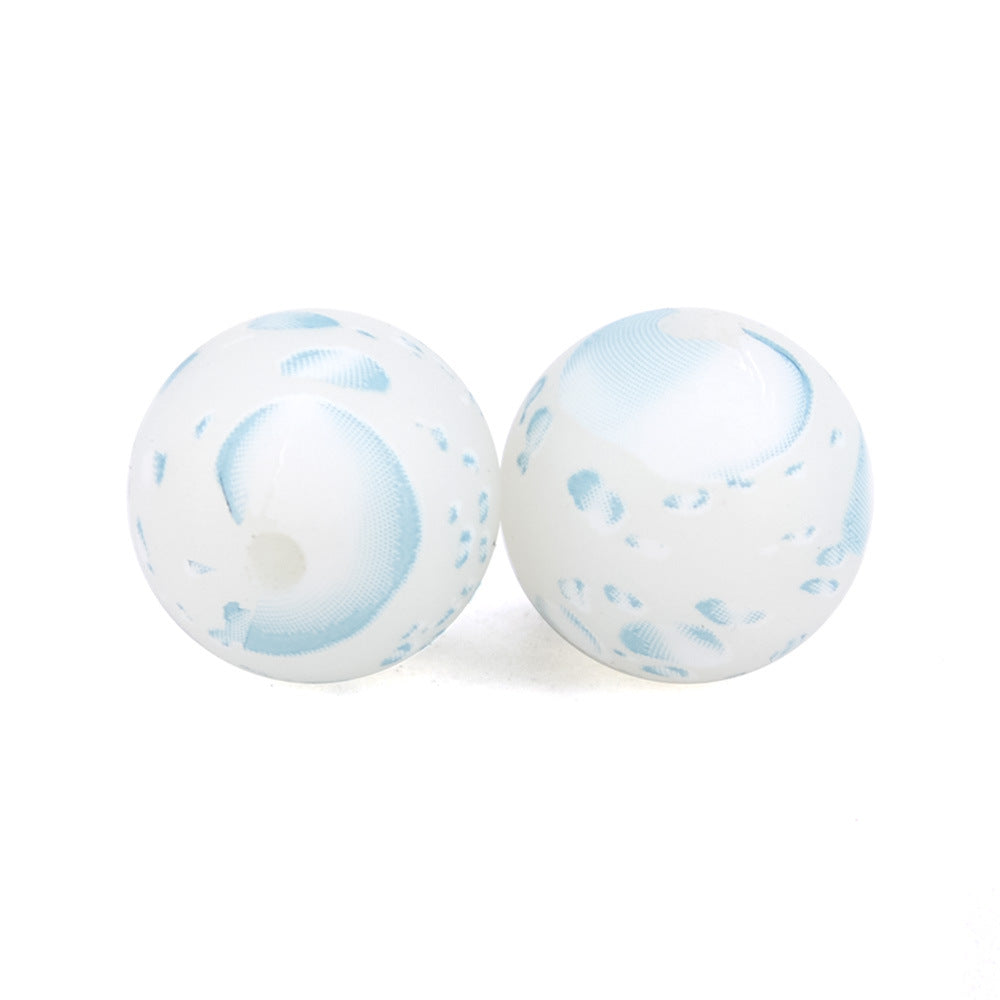 5mm Luminous Water Drop Leopard Beads Silicone Beads-50PCS