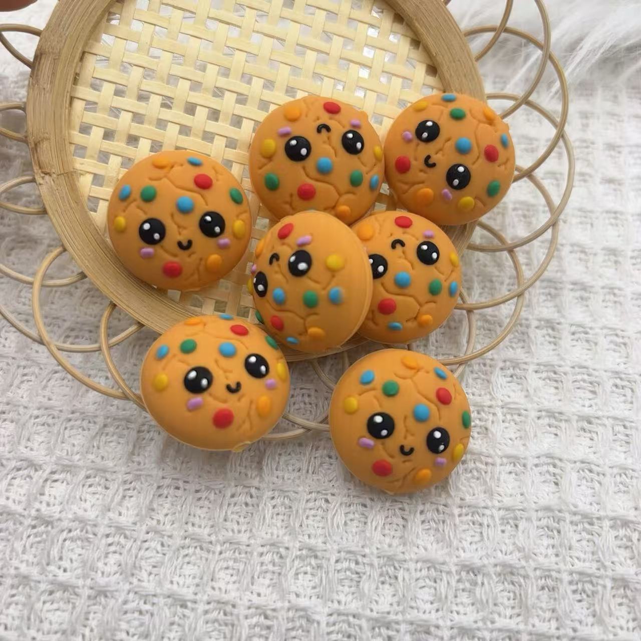 Silicone Biscuit Beads-10PCS