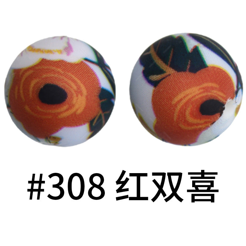 16mm Print Silicone Beads Colorful Silicone Water Transfer Beads-50PCS