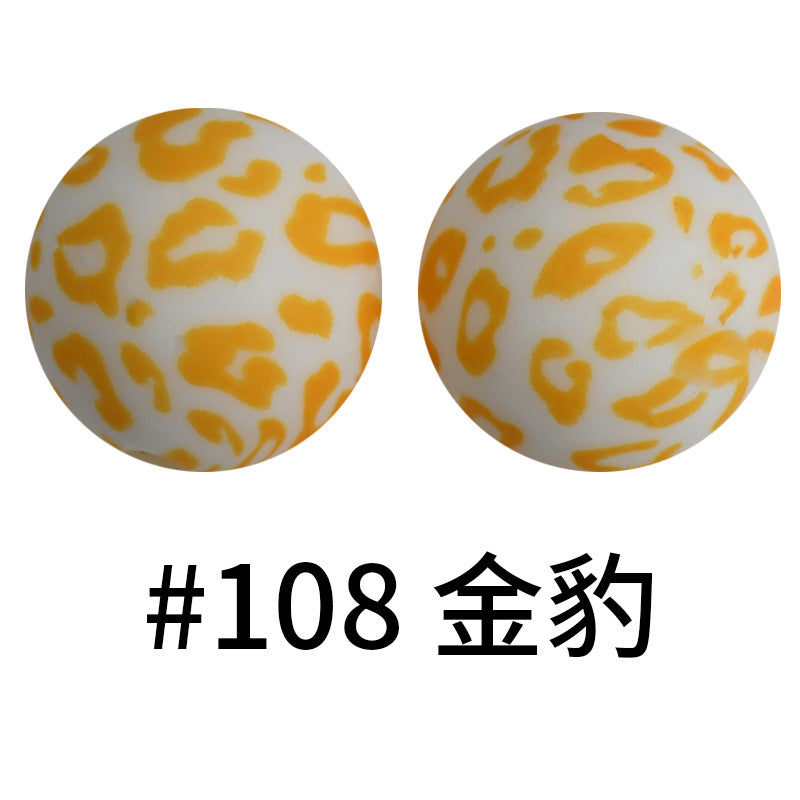 16mm Print Silicone Beads Colorful Silicone Water Transfer Beads-50PCS