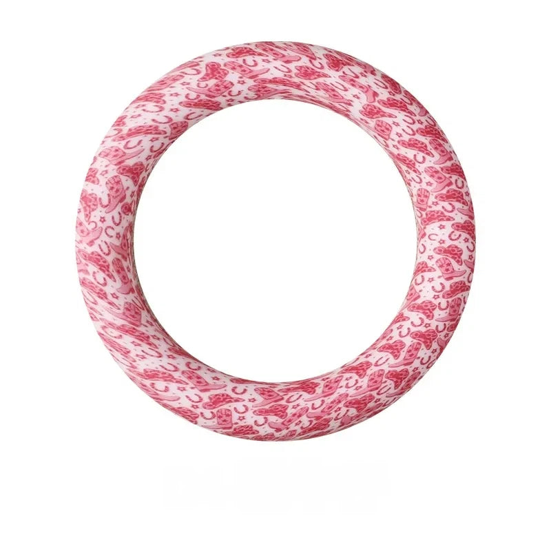 65MM Circular Ring Silicone Focal Beads for DIY Pens Keychains