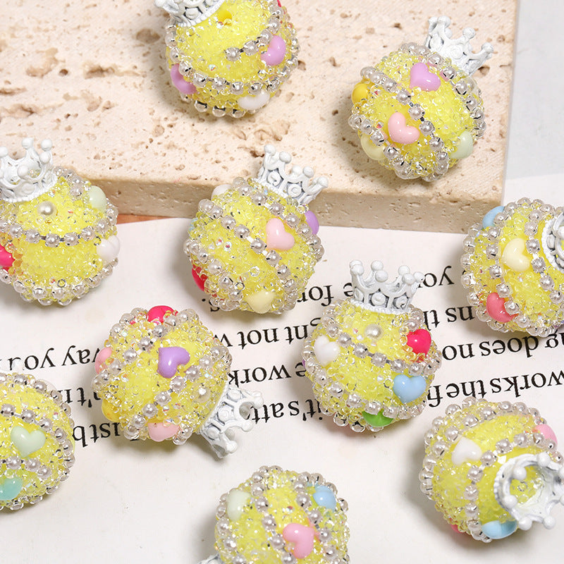 Crown Sugar Water Diamond Beads-5PCS