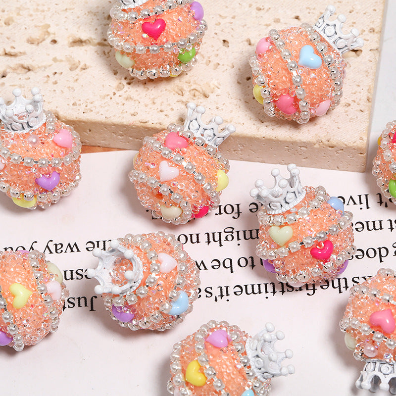Crown Sugar Water Diamond Beads-5PCS