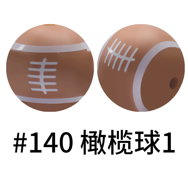 Print Silicone Beads Colorful Silicone Water Transfer Beads 16mm-50PCS