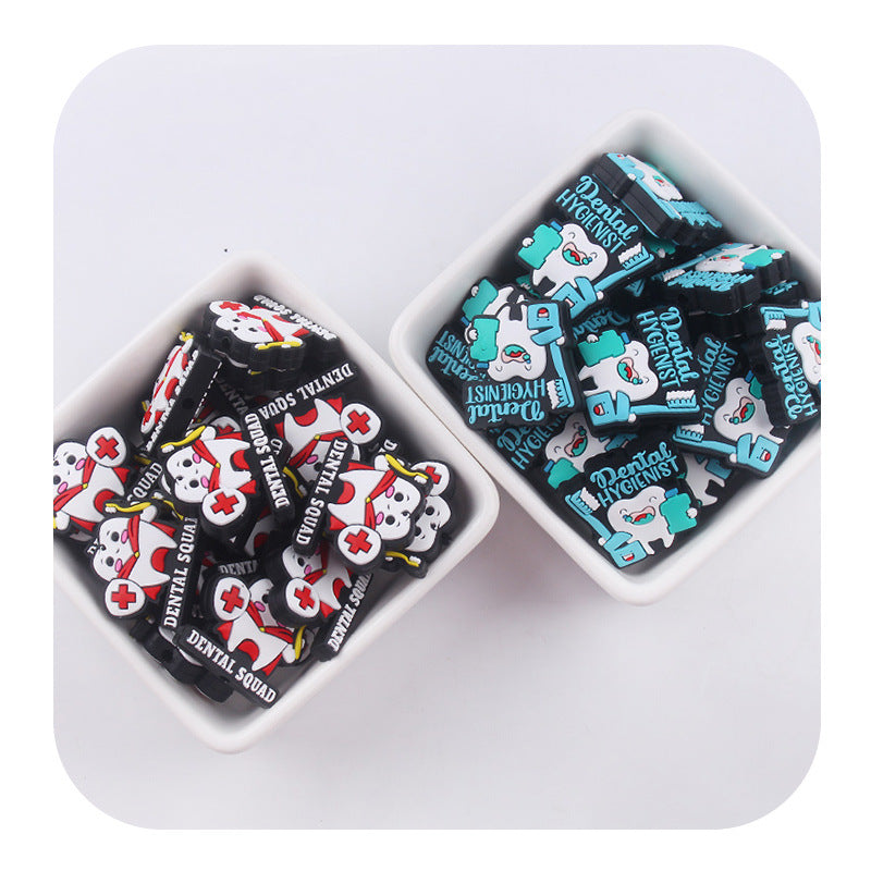Tooth Pattern Silicone Pearls-10PCS