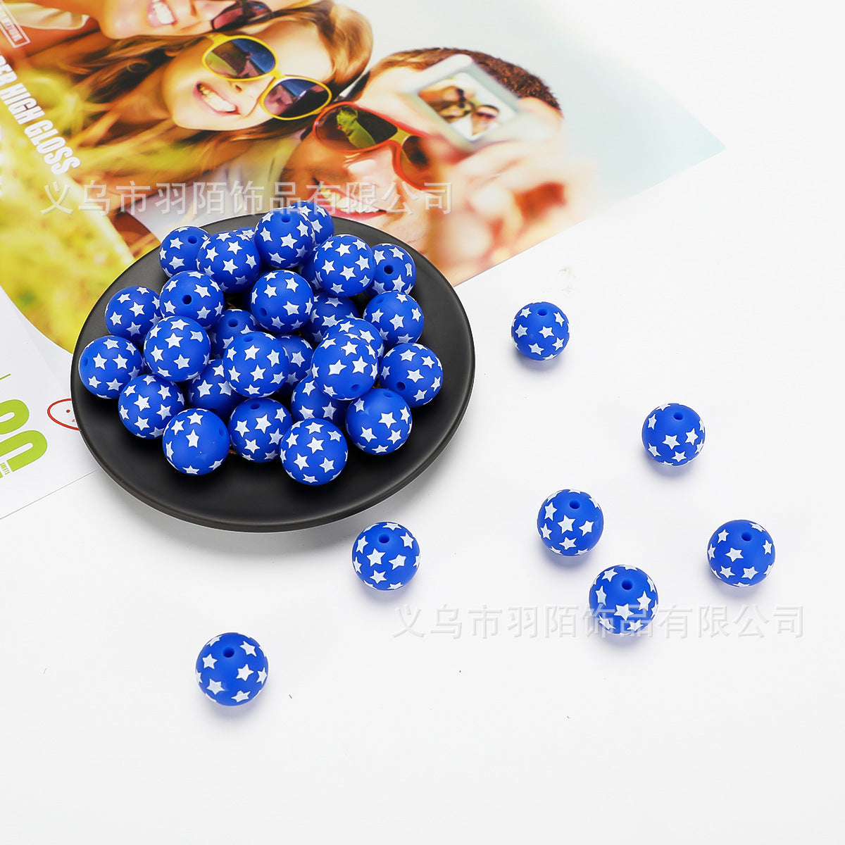 Creative Water Transfer Silicone Accessories Beads-50PCS