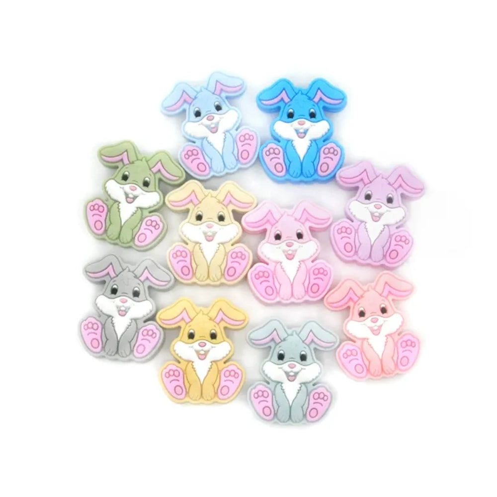 Flatback Rabbit Silicone Focal Bead | Beadable Pens Keychains Badge
