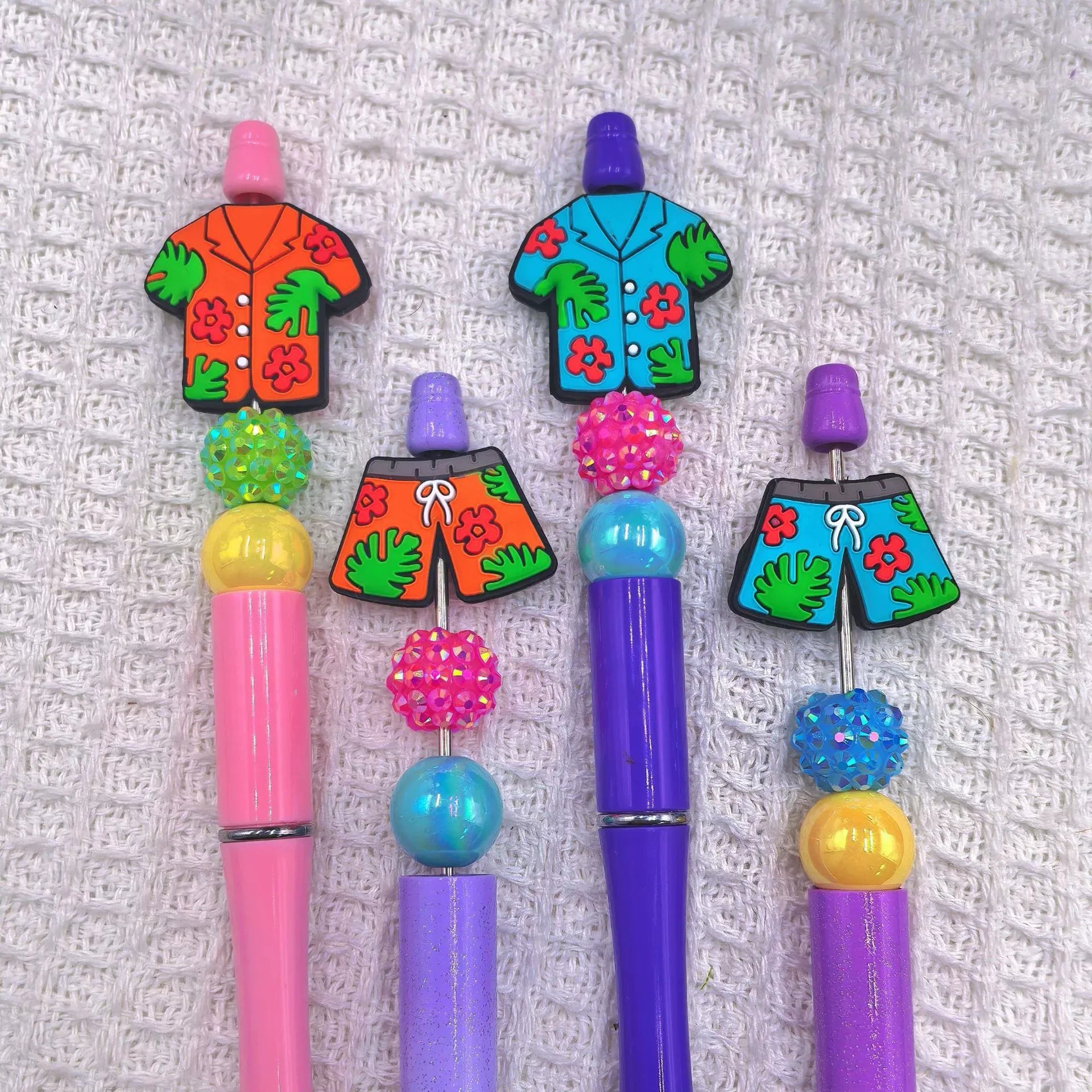 Flatback Summer Series Silicone Focal Beads for DIY Keychains Bracelet Pens