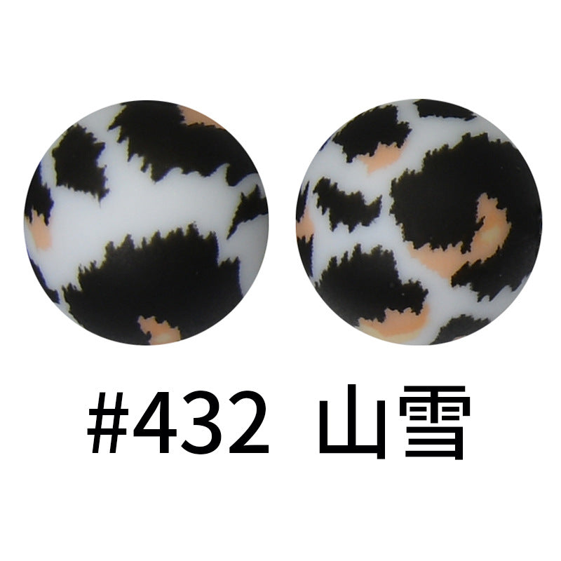 16mm Print Silicone Beads Colorful Silicone Water Transfer Beads-50PCS