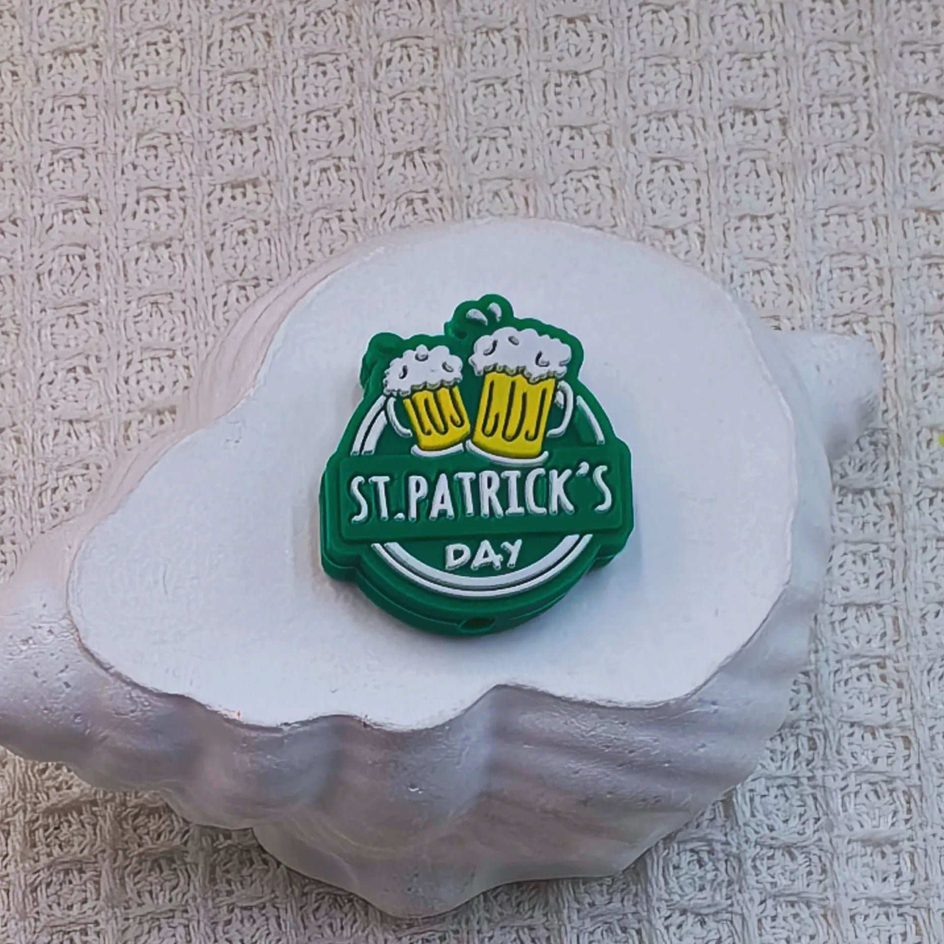Flatback Saint Patrick's Day Series Silicone Focal Beads for DIY Pens Bracelet Keychains